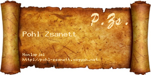 Pohl Zsanett névjegykártya